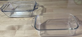 Pyrex Loaf Pan Dish 213-R Clear Glass Corning 1.5 Qt + Anchor 1.5 Qt Loaf Dish - £15.54 GBP