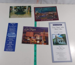 post cards lot of 3, maryland, vegas, brochures and tickets see photos (302) - £4.73 GBP