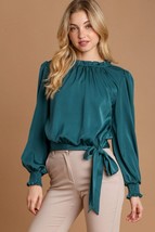 Umgee Frill Tied Hem Long Sleeve Blouse - $53.54