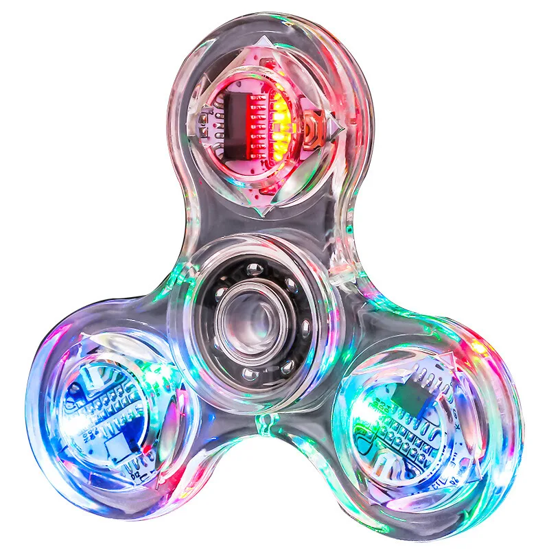 Crystal Luminous LED light Fidget Spinner Hand Top Spinners Glow in Dark EDC - £9.74 GBP