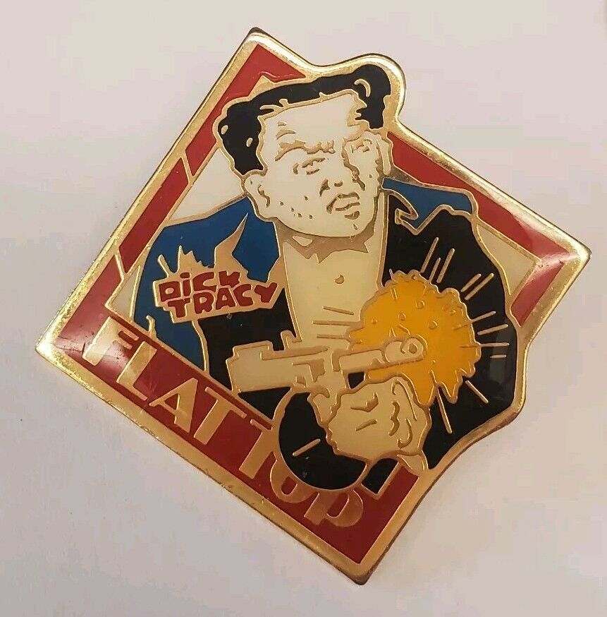 Vintage DICK TRACY FLATTOP Collectible Souvenir Lapel Hat Pin Disney Applause - $16.63