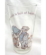Vintage HOLLY HOBBIE &quot;THE WORLD IS FULL OF HAPPY SURPRISES&quot; GEESE GLASS ... - $25.13 CAD
