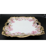 Bavaria 1900-1920 Square Serving Cake Desert Plate Handle Gold Floral Cr... - £141.58 GBP