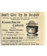 Komachin Caloric Medicine 1894 Advertisement Victorian Vaporizer ADBN1ff - $27.41 CAD