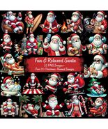 Funny Santa Clipart Bundle: Relaxed Christmas PNGs (Digital Download) - €1,51 EUR