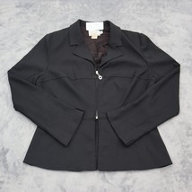 CDC Jacket Womens 10 Black Long Sleeve Notch Lapel Zip Polyester Blend B... - $25.72