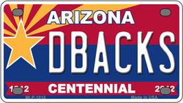 Arizona Centennial Dbacks Novelty Mini Metal License Plate Tag - £11.75 GBP