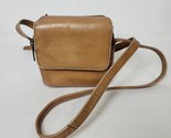 Small Distressed Leather Tan Genuine Leather Adjustable Crossbody Purse Bag - £14.00 GBP