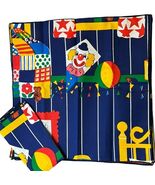 Vintage Cloth Napkins Set 8 Colorful Clown Toys Childrens Party Fabric S... - €14,88 EUR