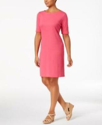 karen scott cotton dresses Karen Scott Petite Cotton Seam Detail Dress Light Blue Heather PM, Women's