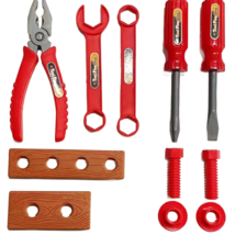 Children&#39;s Toolbox Set 11pcs Simulation Repair Red Tools Pretend Play House New - £11.19 GBP