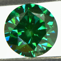 Round Cut Diamond Fancy Green Color Loose Enhanced SI2 IGI Certified 0.36 Carat - £272.20 GBP