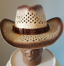 Cowboy Hat w/ Band Adult New Wrangler Rodeo Western Brown One Size Sun 4... - $25.99