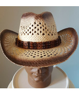 Cowboy Hat w/ Band Adult New Wrangler Rodeo Western Brown One Size Sun 4... - $35.65 CAD