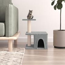 Cat Tree with Sisal Scratching Posts Light Grey 48 cm - £17.74 GBP