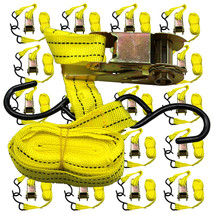 Ratchet Tie Down Cargo Straps 1&quot; inch x 13&#39; Ft with S Hooks - 20 Lot Pack - £39.95 GBP