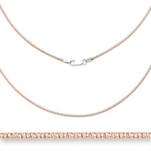 1.2mm 14k Rose Gold 925 Sterling Silver Snake Omega Chain Italian Necklace - £43.23 GBP+