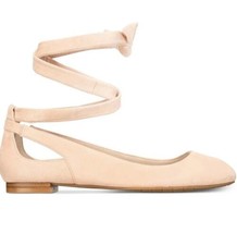 Kenneth Cole Women&#39;s 8.5 Wilhelmina Rose Suede Ankle Ties Ballet Flats Baby Doll - £31.55 GBP