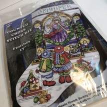 STAINED GLASS Angel Counted Cross Stitch STOCKING KIT ~ NEW - $18.65