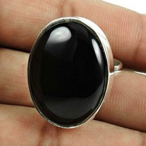 Black Onyx Stone Ring, 925 Sterling Silver, Oval Gemstone,Christmas For Gift  - £59.04 GBP