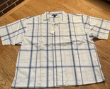White Blue Plaid Button Short Sleeve Shirt Sz 6XL NOS Regal Wear Mens NEW - $13.49