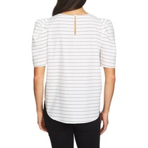 NWT Womens Size Small Nordstrom 1.STATE White Striped Puff Sleeve Blouse Top - £22.24 GBP