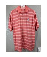 Fairway &amp; Greene Salmon Striped Polo Golf Pinehurst Logo 1895 Size Medium - $24.95