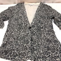 Fashion Bug Women&#39;s Cardigan Sweater 22W 24W Black White Semi Open - £13.79 GBP
