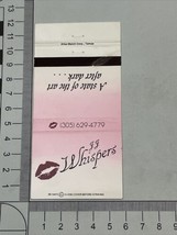 Matchbook Cover JJ Wispers A state of the art after dark  nightclub Orlando gmg - £9.78 GBP