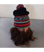 Black Gray &amp; Red Bennie Hat With Pom Lacrosse Resolute Adult One-Size   - $20.88 CAD