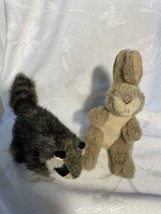 Folkmanis Plush Mini Finger Puppets Bunny Rabbit and Racoon lot VGC - $15.79