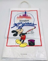 VTG 1985 Disneyland 30th Year White Plastic Shopping Bag Mickey Mouse 20" x 12" - $12.19