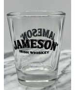 Jameson Irish Whiskey Shot Glass Barware Logo Heavy Base Clear Glass - $12.86