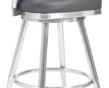 Armen Living Amador 26&quot; Counter Height Barstool in Brushed Stainless Ste... - £296.79 GBP