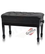 GRIFFIN Genuine Leather Piano Bench - Oversize Duet Vintage Black Solid ... - $375.12 CAD