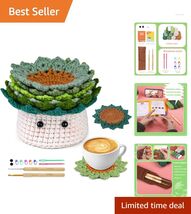 High-Quality 6PCS Crochet Coaster Kit - Perfect Gift for Crafting Enthus... - $24.70