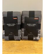 2 Simply Vera Wang Kohls Dark Gray Floral  Standard Quilted Shams 20&quot;x26&quot; - €51,00 EUR