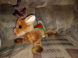 R Dakin Reindeer Plush 1983 Hollyberry Rudolph Red Nose Christmas Vintag... - $17.82