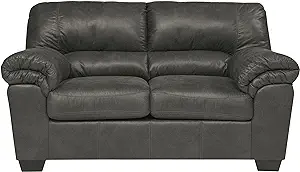 Signature Design by Ashley Bladen Faux Leather Loveseat, Gray - $1,213.99