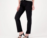 Susan Graver Stretch Denim Straight Leg Jeans- BLACK, Regular 2 - $28.69