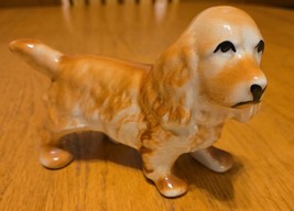 Porcelain blonde cocker spaniel dog figure - $9.50