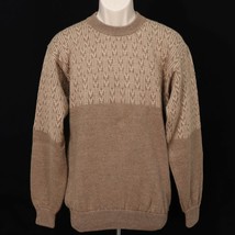 NW Alpacas Country Store Mens 100% Alpaca Sweater L Large VTG Pullover Brown Tan - £71.32 GBP