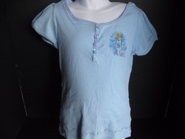 Youth Girl&#39;s Walt Disney World Cinderella Light Blue Top Shirt Sz Small Sequins - £5.93 GBP