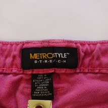Metro Style Stretch High Rise 5-Pocket Women's Denim Pink Jeans Size 14 image 4