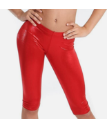 Gia Mia Dance Women&#39;s Metallic Capri Pant Yoga Jazz Hip Hop Costume Sz M... - £6.37 GBP