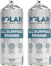 Polar All Surface Primer Matt White - 2 x 400ml - Multi Surface Spray - ... - $34.63