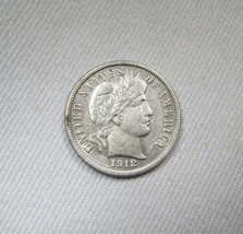 1912-D Silver Barber Dime Coin AH529 - £34.74 GBP