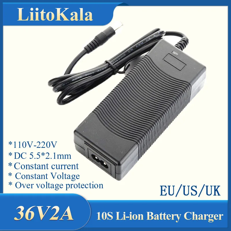 LiitoKala 10S 36V 2A Charger 42V 2A 100-240V Input Lithium Li-ion Charger For 36 - £73.71 GBP