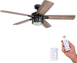 52-Inch Matte Black Bonterra Ceiling Fan From Honeywell 50690-01. - £142.69 GBP