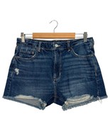 American Eagle Tomgirl Shorts Womens 12 Blue Denim Distressed Frayed Fes... - $437.17 MXN